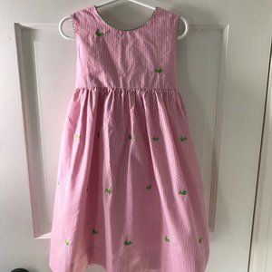 Girls Seersucker Dress with Whales